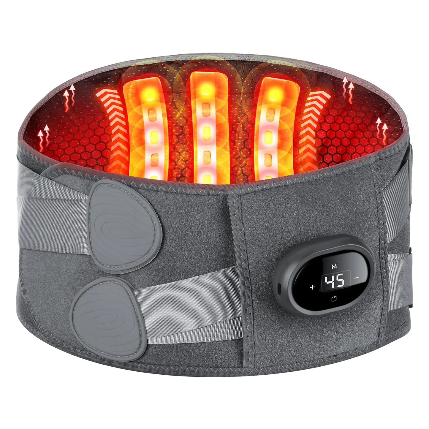 Cordless Lower Back Massager with Infrared Heat and Red Light Therapy, 5 Temperature Levels